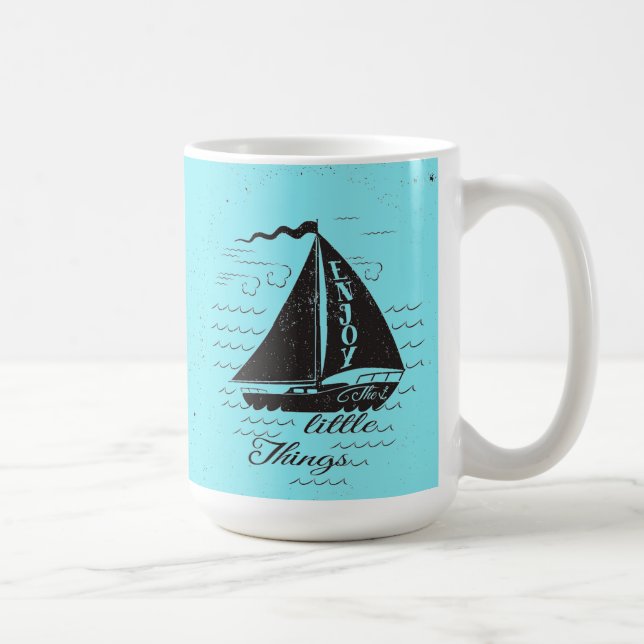 Genießen Sie das Kleine Dinge Poster Kaffeetasse (Rechts)