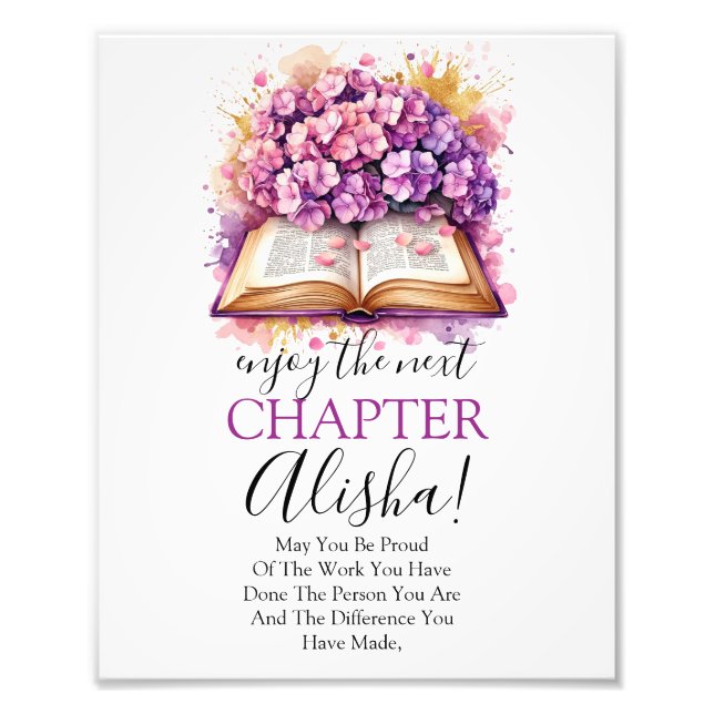 Genießen Sie das nächste Kapitel Buchretirement-Ze Fotodruck (Vorne)