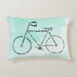 Genießen Sie das Reise-Wort-Kunst-Fahrrad über Zierkissen