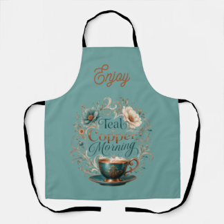Genießen Sie das Teal Copper Morgen Apron Schürze