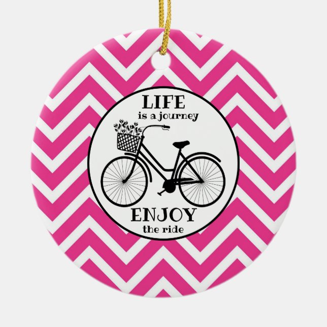 Genießen Sie das Zickzack Fahrradangebot in Rosa Keramik Ornament (Vorne)