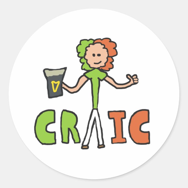 Genießen Sie den Craic Runder Aufkleber (Vorderseite)