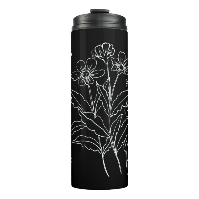 Genießen Sie die Kleinen Dinge Blume Thermosbecher (Vorderseite)