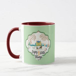 Genießen Sie die kleinen Dinge Cozy Winter Scene Tasse