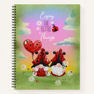 Genießen Sie die Kleinen Dinge mit Ladybug Gnomes Notizbuch