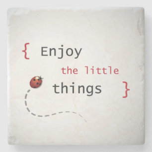Genießen Sie die Kleinigkeiten 2 Steinuntersetzer
