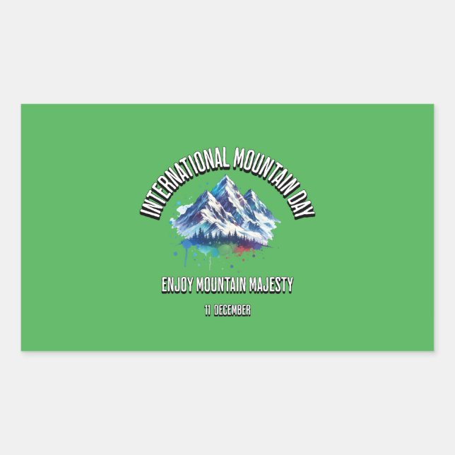 Genießen Sie die Majestät der Berge. International Rechteckiger Aufkleber (Vorderseite)
