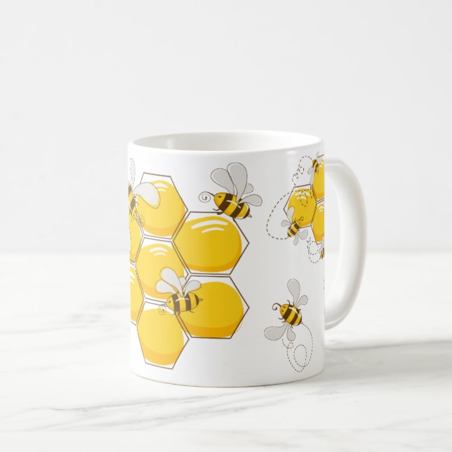 Genießen Sie die Natur mit unserer Bienen-Tasse Kaffeetasse (VorderseiteRechts)