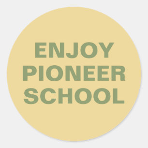 Genießen Sie die Pioneer Schule JW Runder Aufkleber