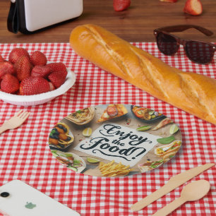 Genießen Sie die Pizza Pappteller