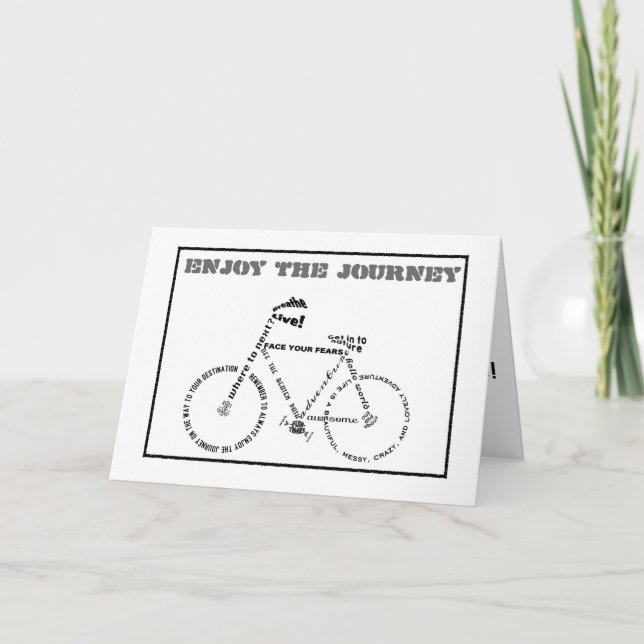 Genießen Sie die Reise, Words Bicycle, Abschluss Karte (Vorderseite)