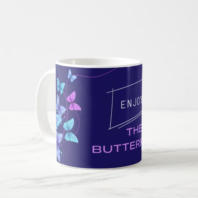 genießen Sie die Schmetterlinge-Tasse Kaffeetasse (Vorderseite Links)