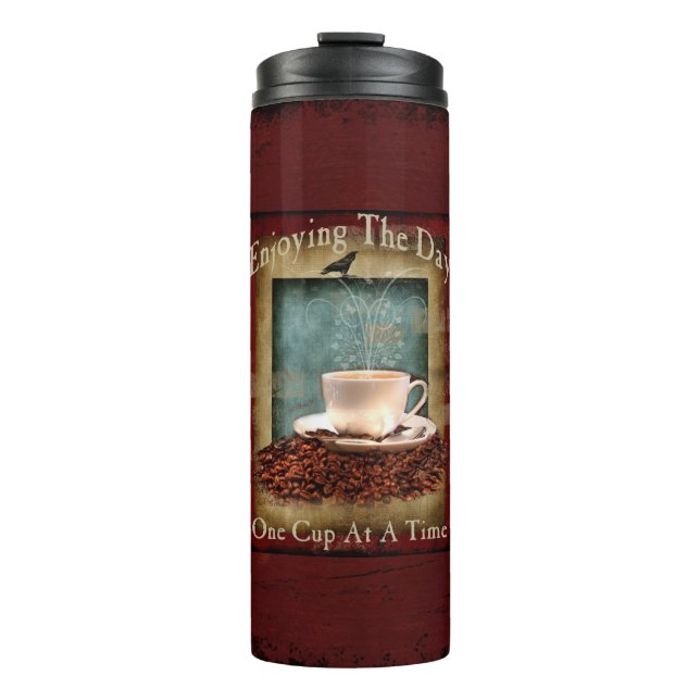 Genießen Sie die tägliche Kaffeekrankheit Thermosbecher (Vorderseite)