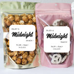 Genießen Sie ein Mitternacht-Snack Hochzeit-Lecker Quadratischer Aufkleber<br><div class="desc">Genießen Sie einen Mitternachtssnack Hochzeit Leckerei Brautparty Square Sticker</div>