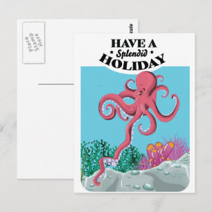 Genießen Sie einen herrlichen Tintenfisch Postkarte