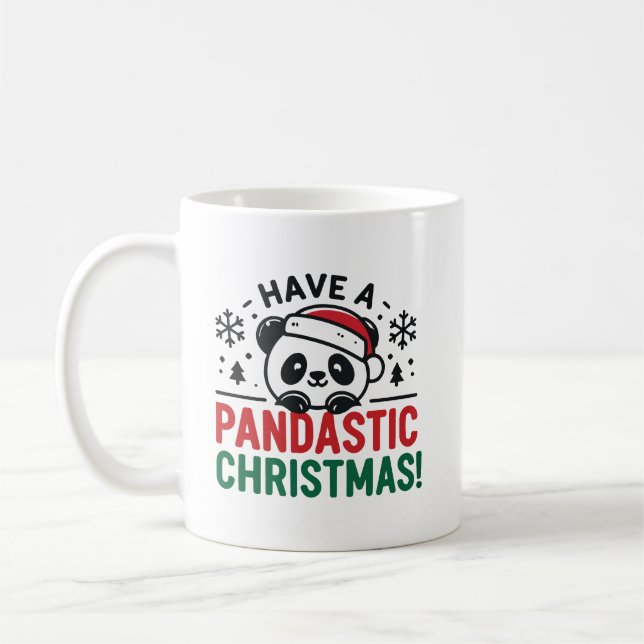 Genießen Sie einen pandastischen Weihnachten Panda Kaffeetasse (Links)