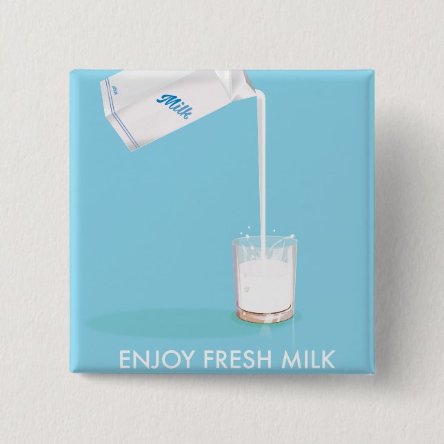 Genießen Sie frische Milch Vintag Kommerziell Button (Vorderseite)