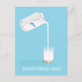 Genießen Sie frische Milch Vintag Kommerziell Postkarte