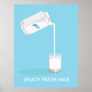 Genießen Sie frische Milch Vintage-Werbung Poster