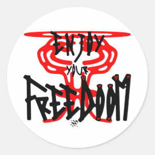 Genießen Sie Ihr FreeDoom Runder Aufkleber