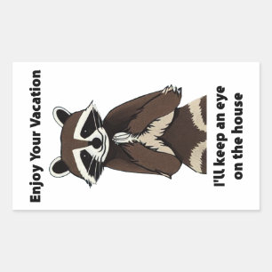 Genießen Sie Ihren Urlaub Mischvous Raccoon Rechteckiger Aufkleber