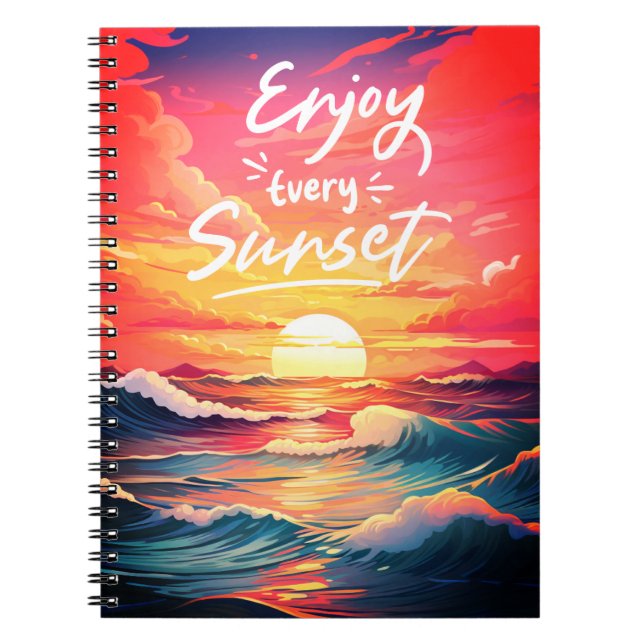 Genießen Sie jedes Sunset Ocean Notebook Notizblock (Vorderseite)