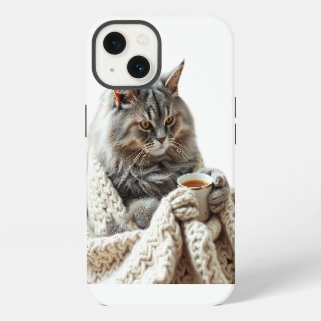 Genießen Sie Katzen-Wintertee  iPhone Hülle (Rückseite)