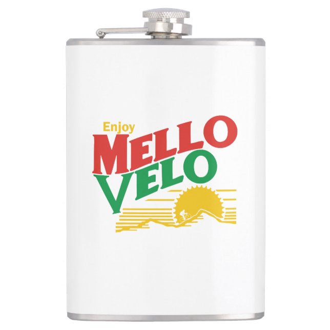 Genießen Sie Mello Velo Flachmann (Vorderseite)