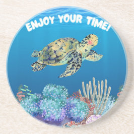 Genießen Sie Schildkröte Getränkeuntersetzer