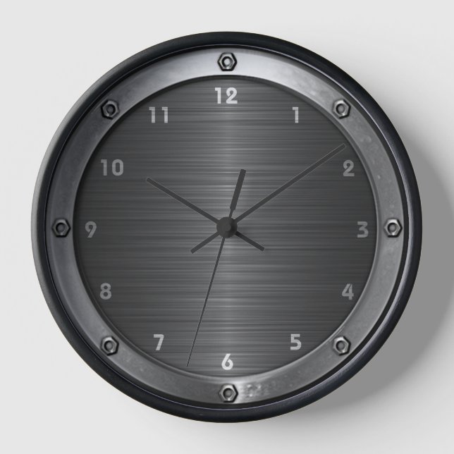 Genietete Metallwanduhr Uhr (Vorderseite)