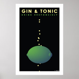 Genièvre et tonique (grande affiche de papier