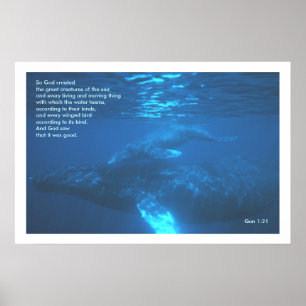 Genisis 1:21 WALE POSTER DRUCKEN