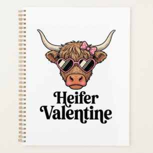 Génisse Valentine Highland Cow Design Vintage_1