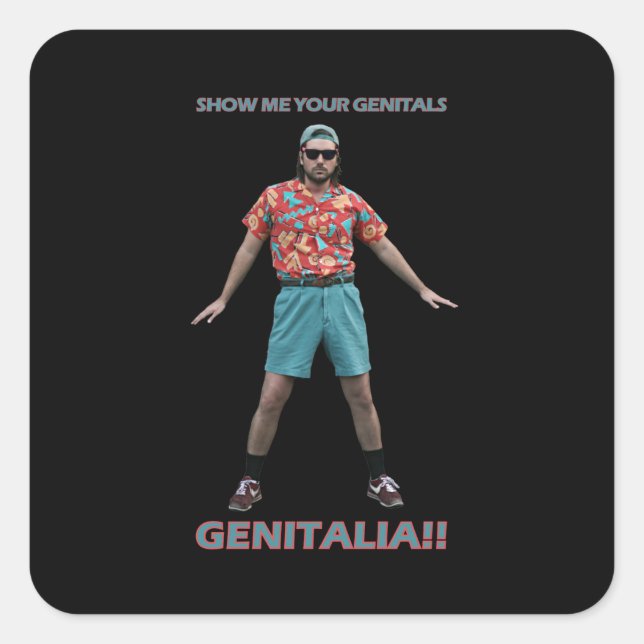 Genitals Dance Quadratischer Aufkleber (Vorderseite)