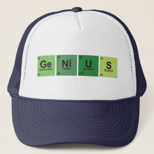 Genius Cap. Periodic table of elements. Truckerkappe