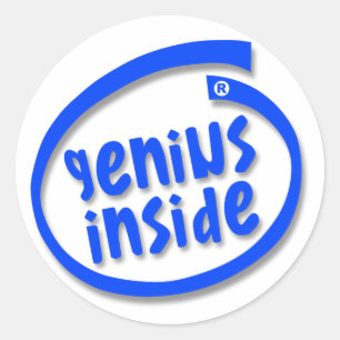 Genius Inside Runder Aufkleber