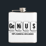 GENiUS Periodic Table - Funny Science Design Flachmann<br><div class="desc">GENiUS Periodic Table Design - Germanium, Nickel, Uran, Schwefel | Funny Science Design für Nerd, Schüler und Lehrer. Entsperren Sie Ihren inneren Wissenschaftler mit diesem cleveren "GENiUS"-Design, das unter Verwendung echter Periodenelemente wie Ge (Germanium, 32), Ni (Nickel, 28), U (Uran, 92), S (Schwefel, 16) festgelegt wurde. Ideal für Wissenschaftsliebhaber, Chemiefreaks,...</div>