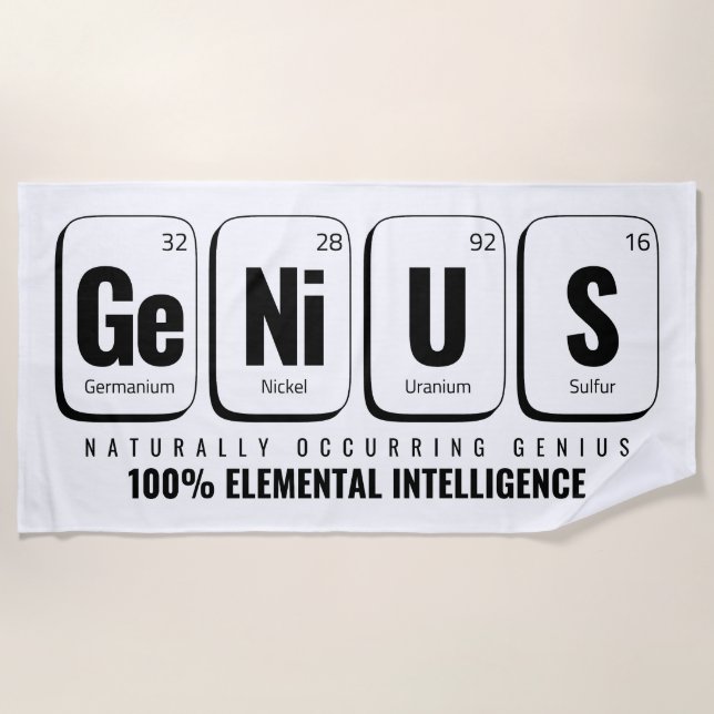 GENiUS Periodic Table - Funny Science Design Strandtuch (Vorderseite)