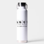 GENiUS Periodic Table - Funny Science Design Trinkflasche<br><div class="desc">GENiUS Periodic Table Design – Germanium, Nickel, Uranium, Sulfur | Funny Science Design for Nerds, Students & Teachers. Unlock your inner scientist with this clever “GENiUS” design spelled out using real periodic table elements: Ge (Germanium, 32), Ni (Nickel, 28), U (Uranium, 92), S (Sulfur, 16). Perfect for science lovers, chemistry...</div>