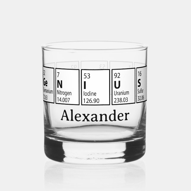 Genius Periodic Table Graduation Gift Whiskyglas (Vorderseite)