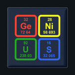Genius Periodic Table of Elements Science Magnet<br><div class="desc">Genius Periodic Table of Elements Science Magnet . Niedliche primäre Farbe wissenschaftliche Tabelle der Elemente Design. Ideal für jeden Gek,  Nerd oder Naturwissenschaftler.</div>