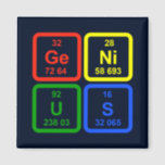 Genius Periodic Table of Elements Science Magnet<br><div class="desc">Genius Periodic Table of Elements Science Magnet . Niedliche primäre Farbe wissenschaftliche Tabelle der Elemente Design. Ideal für jeden Gek,  Nerd oder Naturwissenschaftler.</div>