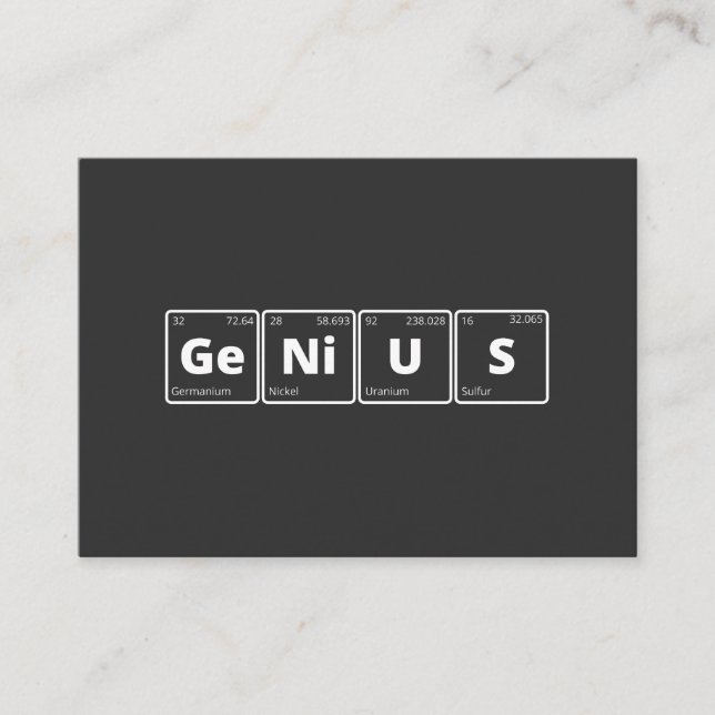 Genius - Periodic Table Visitenkarte (Vorderseite)