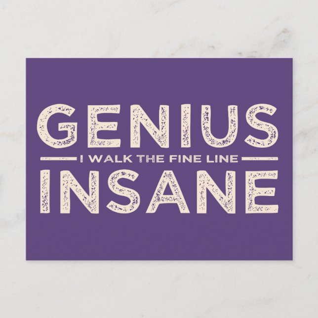 GENIUS VS INSANE benutzerdefinierte Postkarte (Vorderseite)