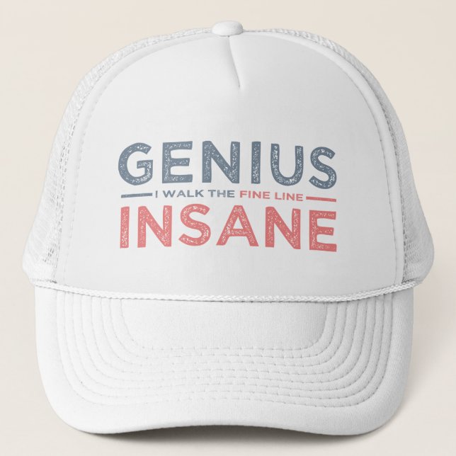 GENIUS VS INSANE hat - Farbe wählen Truckerkappe (Vorderseite)