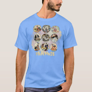 Genji Monogatari UkiyoE Circle Grid T-Shirt