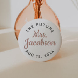GENNA | Niedliche Rose Gold Script Future Mrs. Button