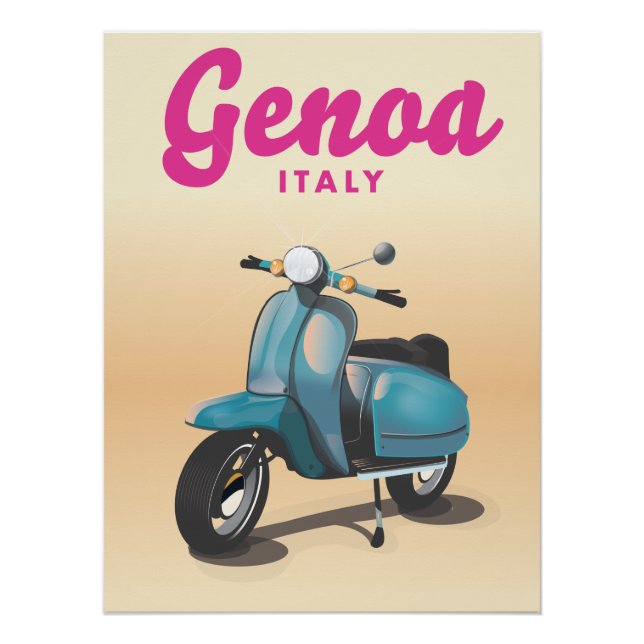 Genoa Italy Scooter Poster (Vorderseite)