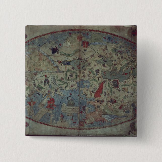 Genoese Weltkarte, entworfen durch Toscanelli Button (Vorderseite)