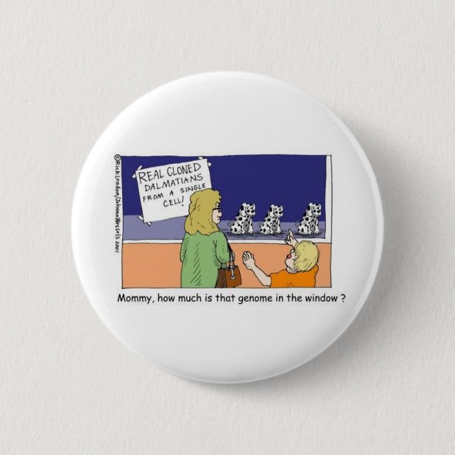 Genom in Window Funny Dalmatiner Geschenke & T-Shi Button (Vorderseite)